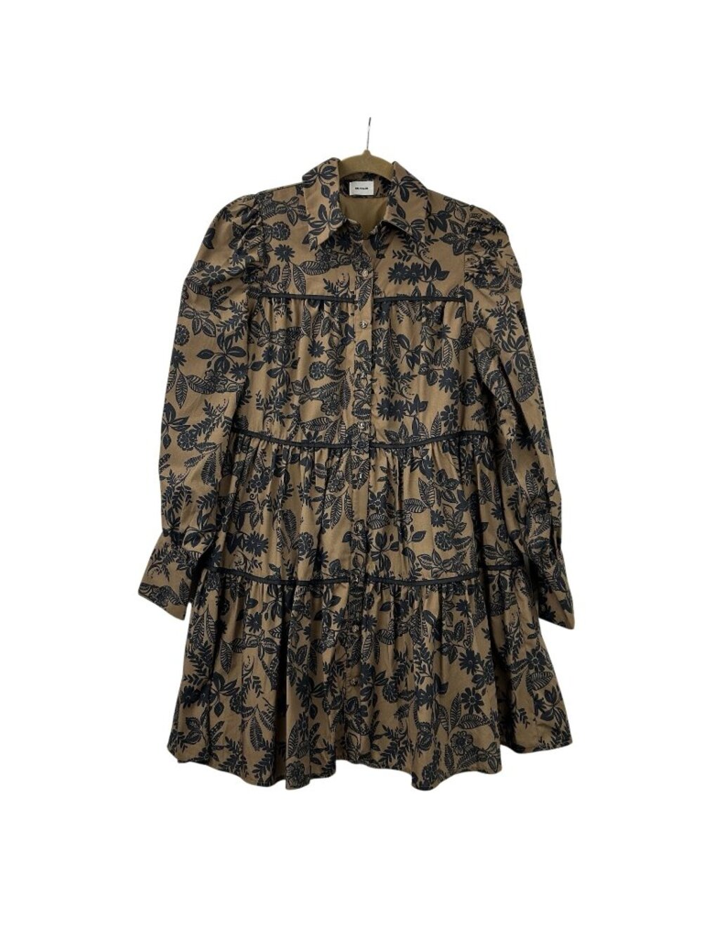 Aureum Spring Fling Floral Mini Dress Women’s XS Button-down Collared Babydoll
